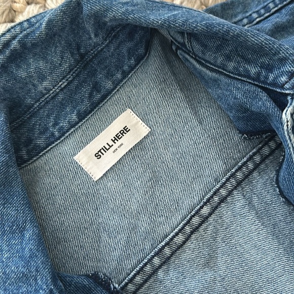 NWT Still Here Selma jumpsuit in farm blue size large - Picture 8 of 9